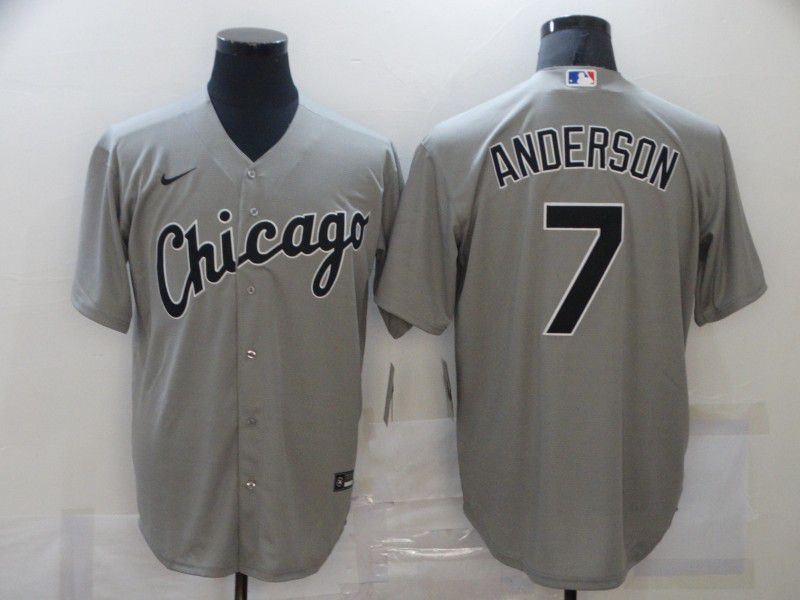 Men Chicago White Sox #7 Anderson Grey Game Nike MLB Jerseys